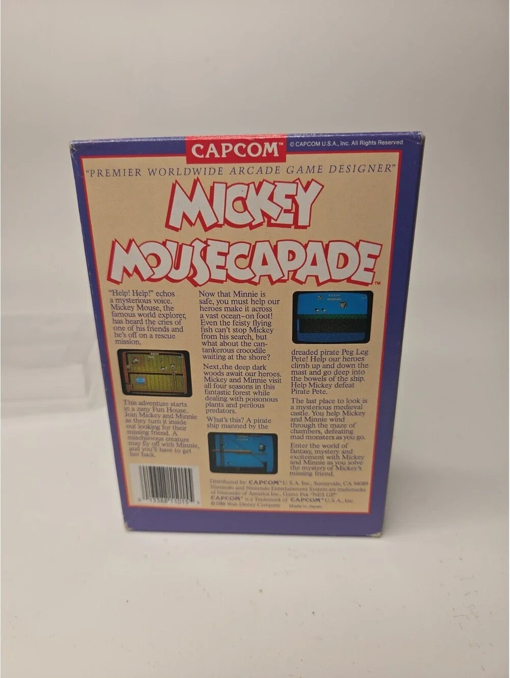 Nintendo NES Mickey Mousecapade Complete in Box Plastic Protector